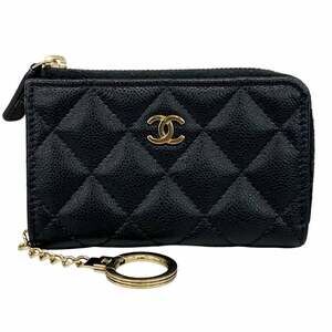 CHANEL Authentic Black Caviar Leather Wallet